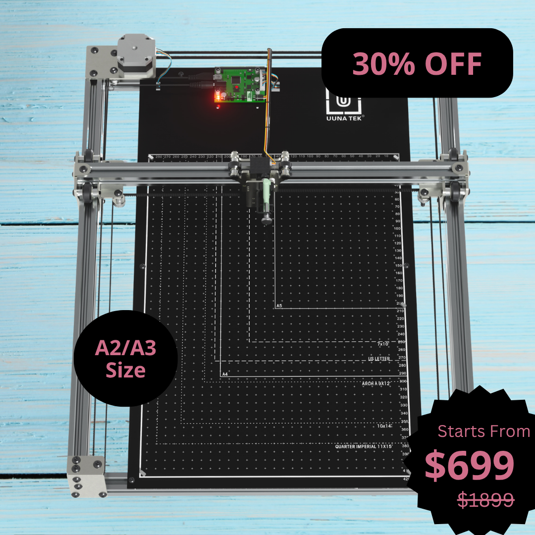 iDraw H SE A3/A2 روبوت رسم للفنانين، فن توليدي وأتمتة الكتابة بخط اليد – يجمع بين جهاز iDraw H القوي وبرمجيات Axidraw المرنة