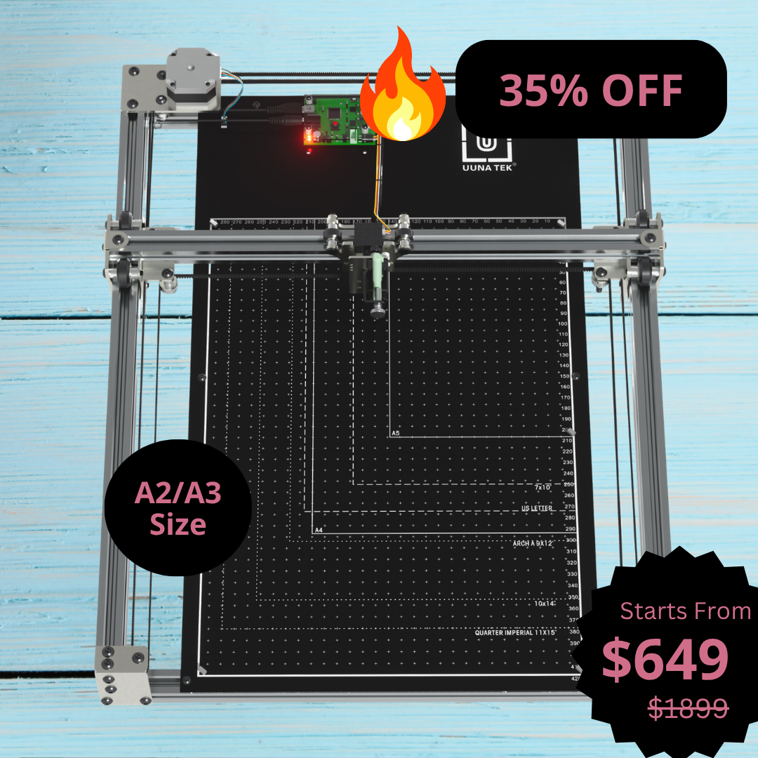 iDraw H SE A3/A2 روبوت رسم للفنانين، فن توليدي وأتمتة الكتابة بخط اليد – يجمع بين جهاز iDraw H القوي وبرمجيات Axidraw المرنة