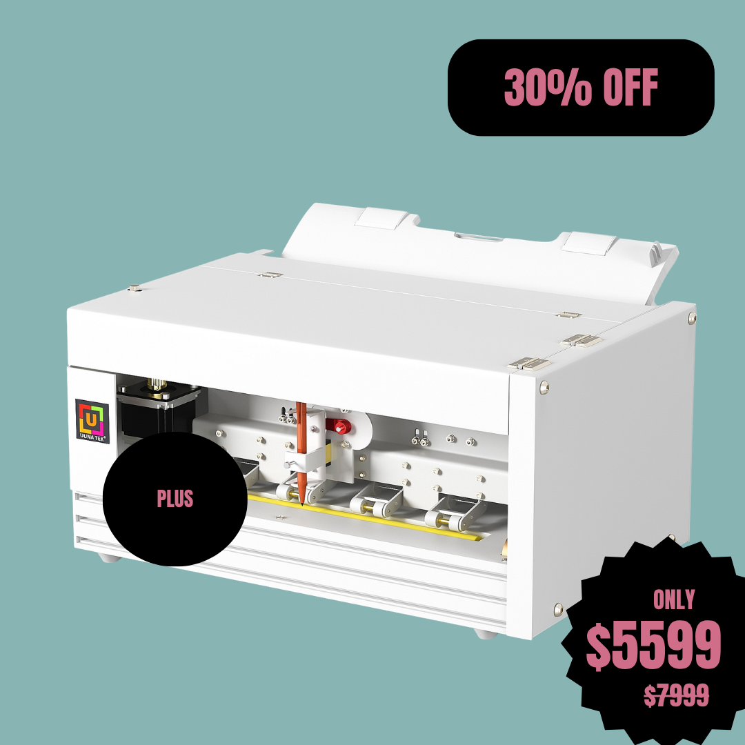 UUNA TEK® iAuto Plus - آلة كتابة يدوية مع وحدة تغذية/آلة توقيع أوتوماتيكية/آلة كتابة يدوية للرسائل/آلة كتابة أوتوماتيكية، تكتب حتى 210 رسائل، 80 ظرفًا في كل تحميل